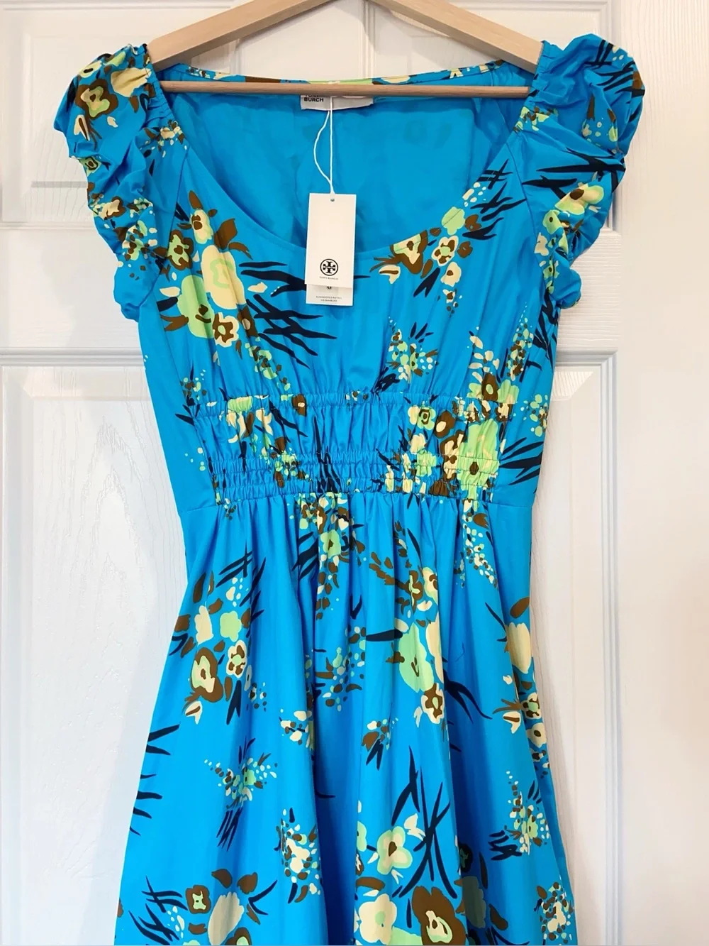 NWT $448 Tory Burch Printed Scoop-Neck Dress